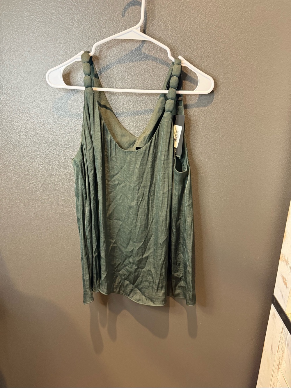 Naked Zebra Olive Green Braided-Strap Tank